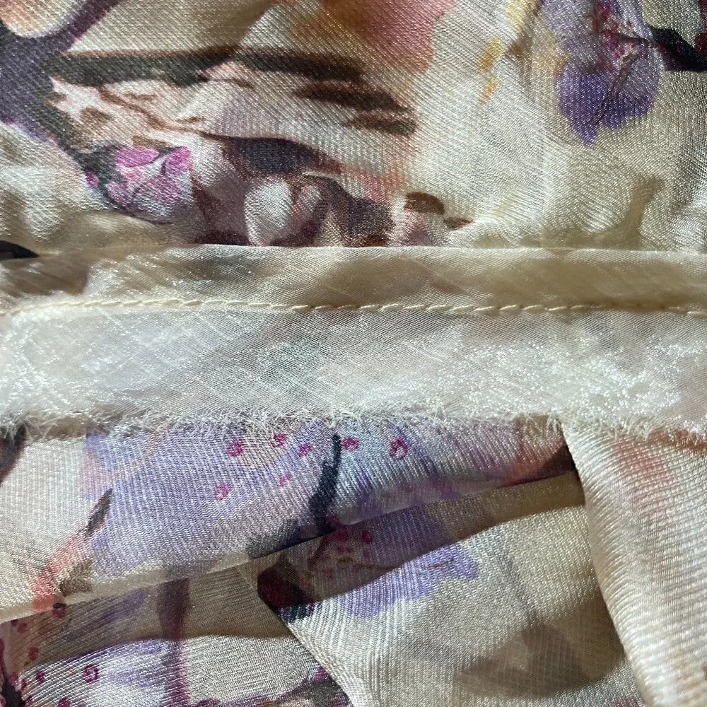 Mixit Silky Sheer Cherry Blossom print scarf Cottage Romantic Feminine Coquette